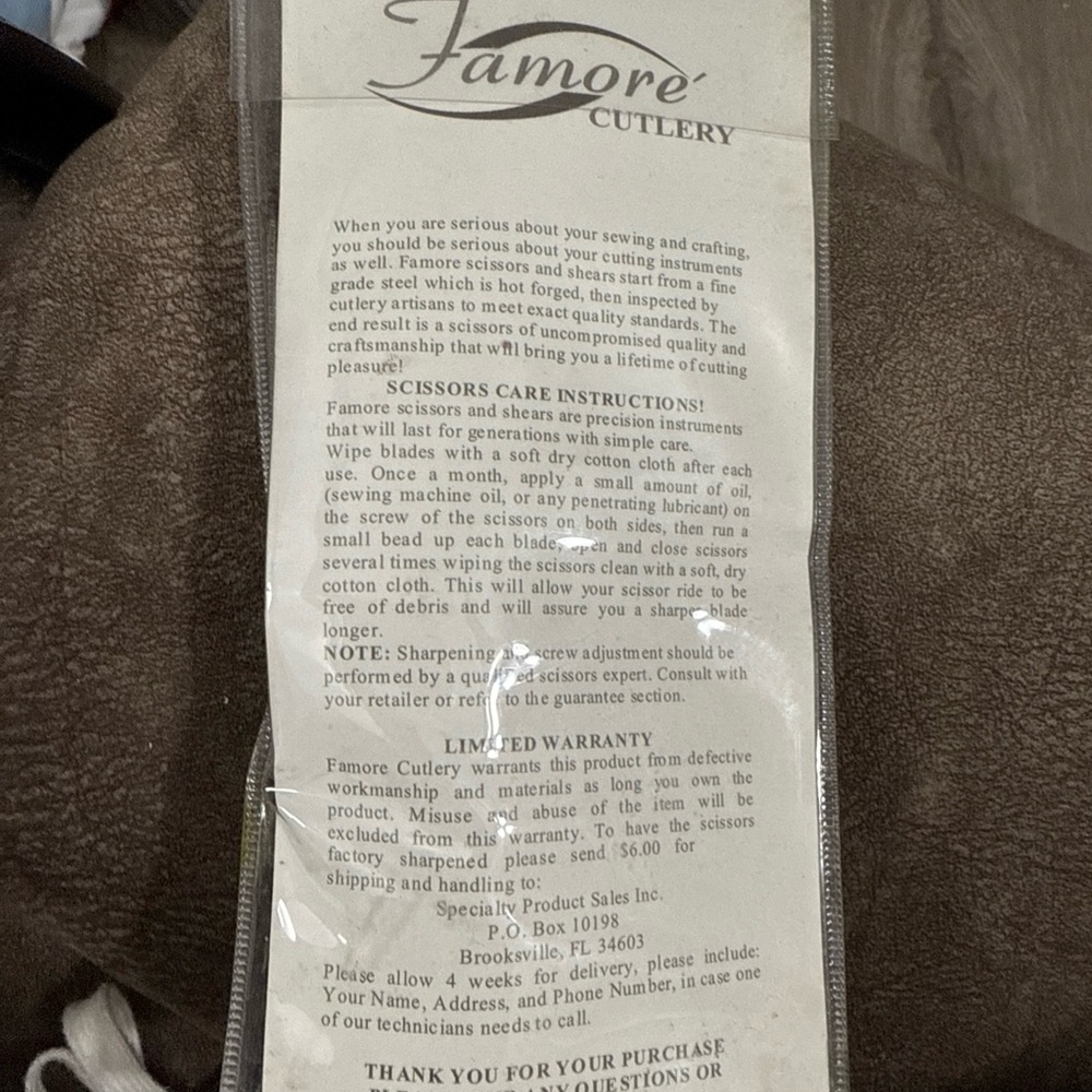 Amore cutlery embroidery scissors NEW